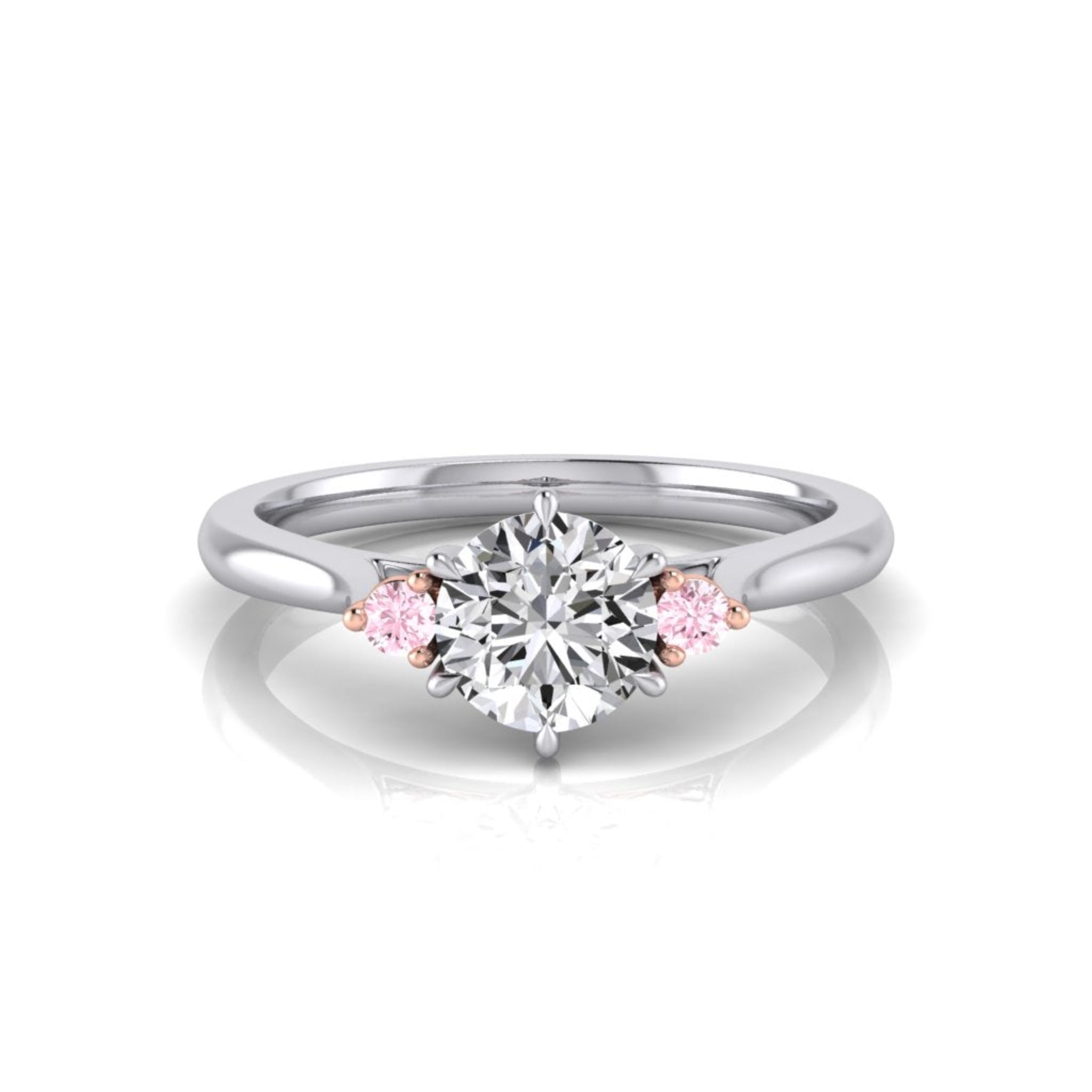 Heidi Pink & White Diamond Trilogy Ring